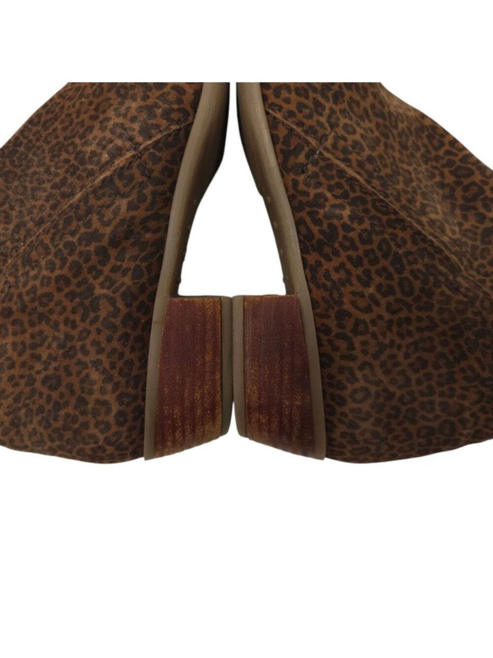 Diba Leopard Print Ankle Boots Womens 8.5 Brown Side Zip Stacked Heel Bootie - Picture 14 of 16